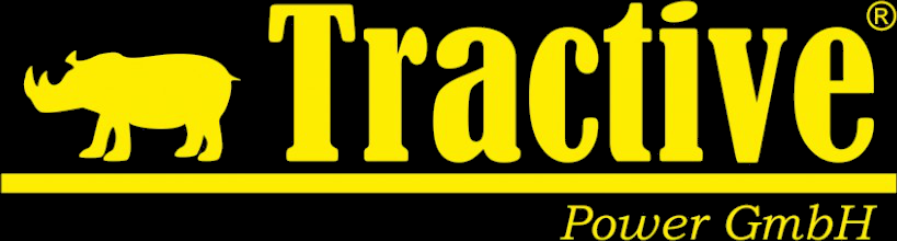 Zeigt ein gelbes Nashorn als Logo daneben der Schriftzug Tractive (R) Power GmbH